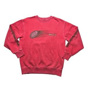 PIKO Hawaiian Longboard Sweatshirt Medium Pullover Top Red Retro Vintage 90s